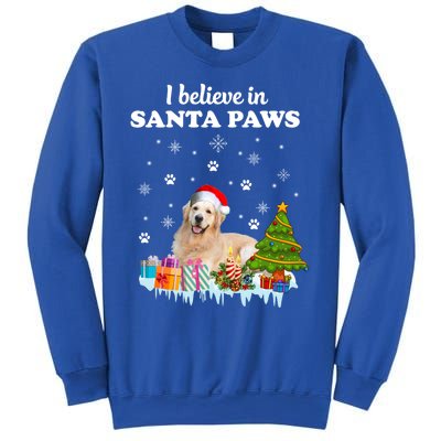 I Believe In Santa Paw Funny Golden Retriever Cute Christmas Gift Sweatshirt