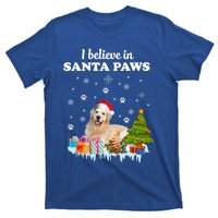 I Believe In Santa Paw Funny Golden Retriever Cute Christmas Gift T-Shirt