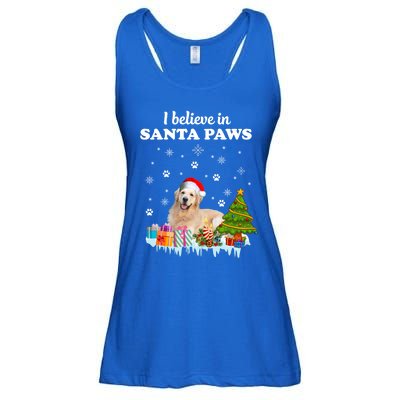 I Believe In Santa Paw Funny Golden Retriever Cute Christmas Gift Ladies Essential Flowy Tank