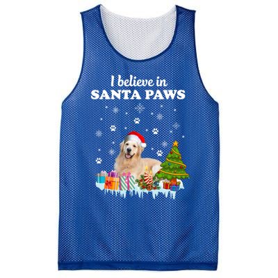 I Believe In Santa Paw Funny Golden Retriever Cute Christmas Gift Mesh Reversible Basketball Jersey Tank