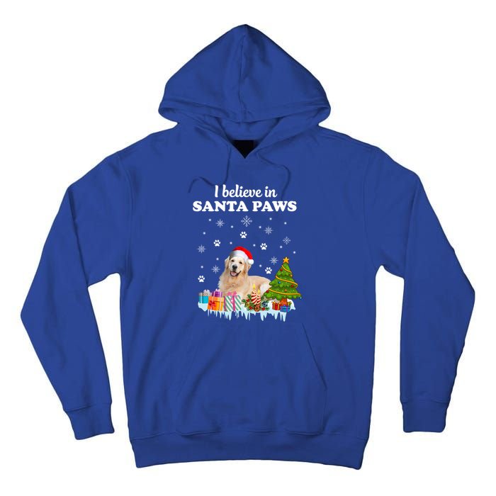 I Believe In Santa Paw Funny Golden Retriever Cute Christmas Gift Tall Hoodie