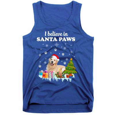 I Believe In Santa Paw Funny Golden Retriever Cute Christmas Gift Tank Top