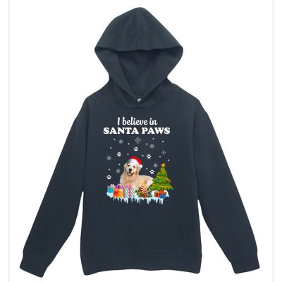 I Believe In Santa Paw Funny Golden Retriever Cute Christmas Gift Urban Pullover Hoodie