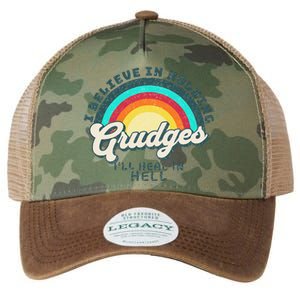 I Believe In Holding Grudges I'll Heal In Hell Heart Rainbow Legacy Tie Dye Trucker Hat