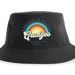 I Believe In Holding Grudges I'll Heal In Hell Heart Rainbow Sustainable Bucket Hat