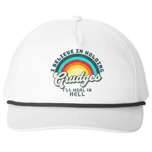 I Believe In Holding Grudges I'll Heal In Hell Heart Rainbow Snapback Five-Panel Rope Hat