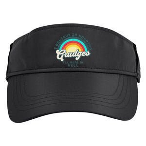 I Believe In Holding Grudges I'll Heal In Hell Heart Rainbow Adult Drive Performance Visor