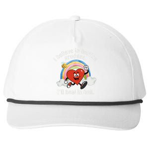 I Believe In Holding Grudges I'll Heal In Hell Heart Rainbow Snapback Five-Panel Rope Hat