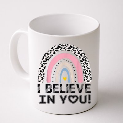 I Believe In You Cheetah Rainbow Cute Gift Coffee Mug