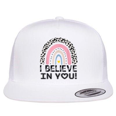 I Believe In You Cheetah Rainbow Cute Gift Flatbill Hat