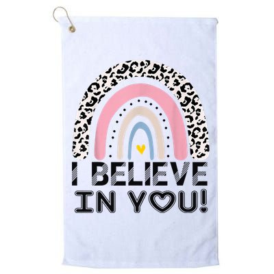 I Believe In You Cheetah Rainbow Cute Gift Golf Towel