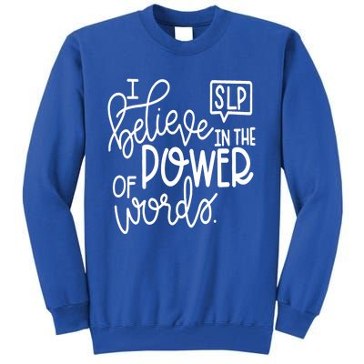 I Believe In The Power Of Words Cute Speech Therapist Gift Tall Sweatshirt