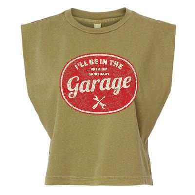 ILl Be In The Garage Garment-Dyed Women's Muscle Tee