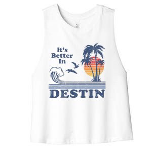 ItS Better In Destin Florida Beach Women's Racerback Cropped Tank