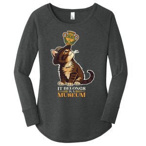 It Belongs In A Museum Archeology Archeologist Cat Kitty Women's Perfect Tri Tunic Long Sleeve Shirt