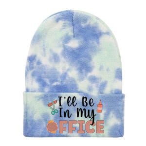 Ill Be In My Office Scrapbooking Scrapbooker Scrapbook Gift Tie Dye 12in Knit Beanie