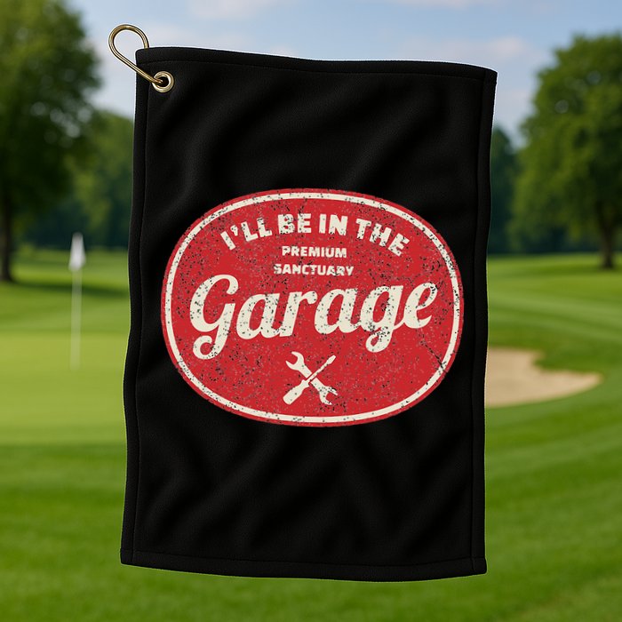 Ill Be In The Garage Golf Towel