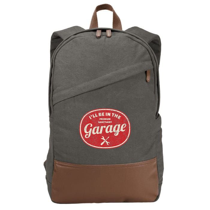 Ill Be In The Garage Cotton Canvas Backpack