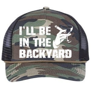 Ill Be In The Backyard Bourbon And Stogie Retro Rope Trucker Hat Cap