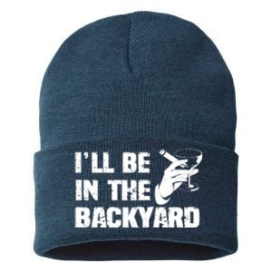 Ill Be In The Backyard Bourbon And Stogie Sustainable Knit Beanie