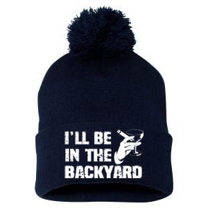 Ill Be In The Backyard Bourbon And Stogie Pom Pom 12in Knit Beanie