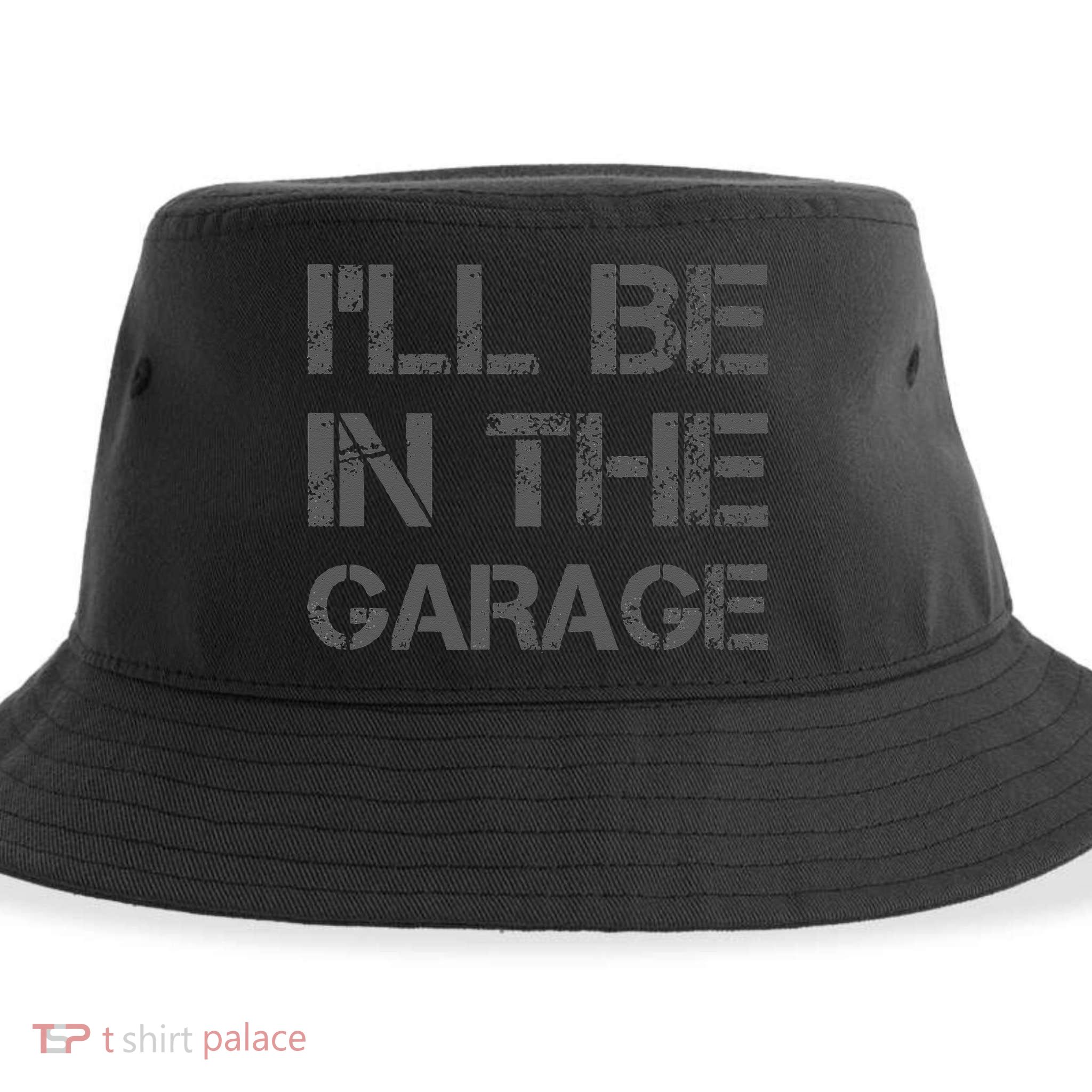 I'll Be in The Garage Mechanic Dad Joke Handyman Grandpa Fun Sustainable Bucket Hat