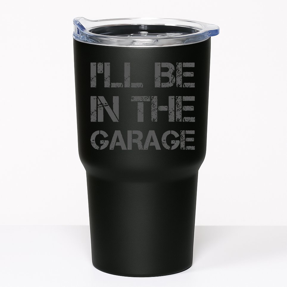 I'll Be in The Garage Mechanic Dad Joke Handyman Grandpa Fun Tumbler