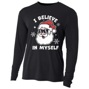 I Believe In Myself Santa Claus Funny Christmas Santa Xmas Cooling Performance Long Sleeve Crew