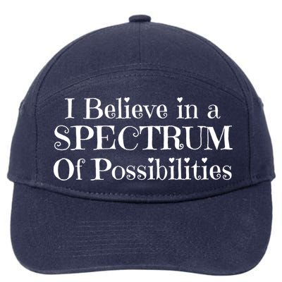 I Believe In A Spectrum Of Possibilities Autism Awareness 7-Panel Snapback Hat