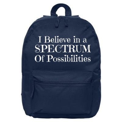 I Believe In A Spectrum Of Possibilities Autism Awareness 16 in Basic Backpack