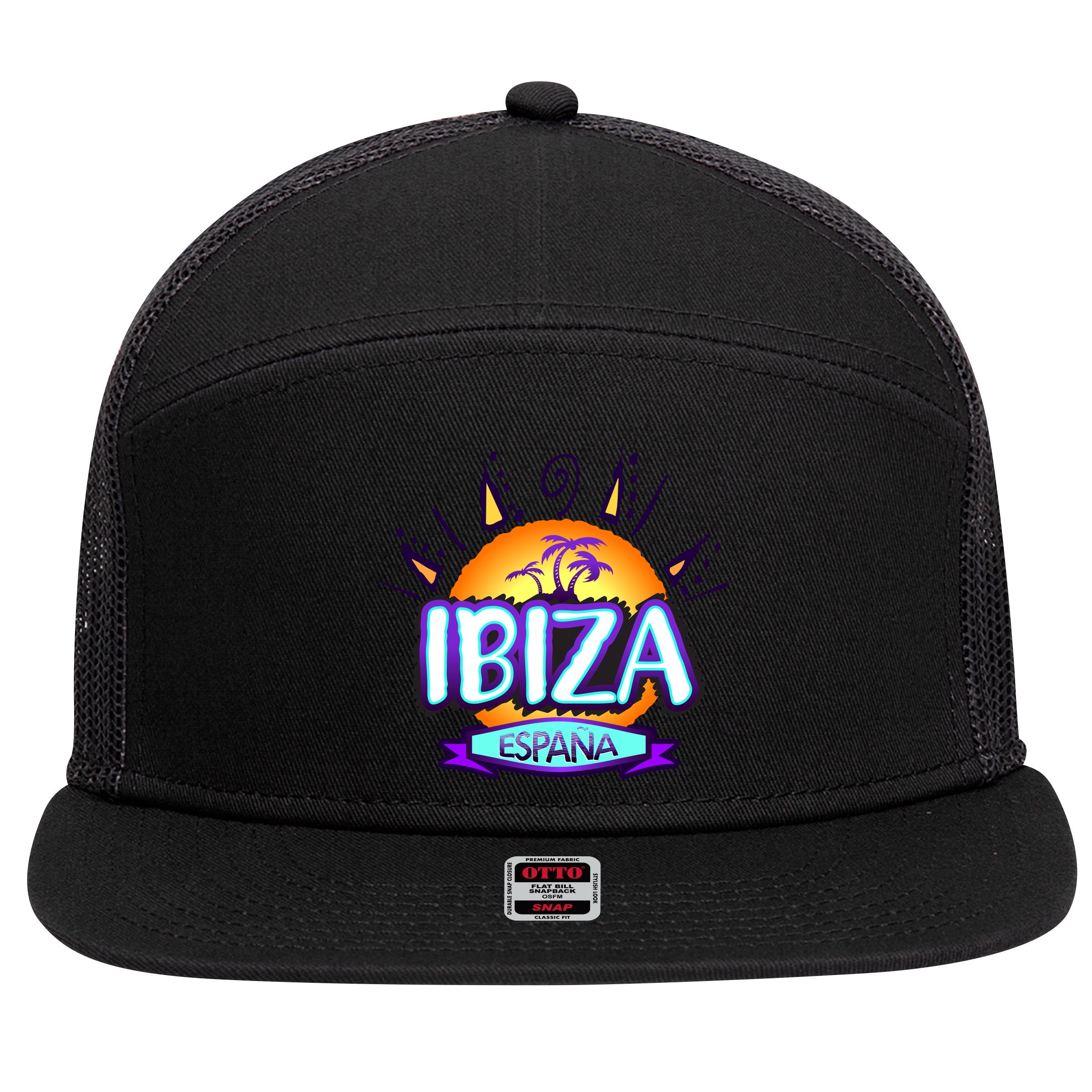 Ibiza Espana 7 Panel Mesh Trucker Snapback Hat