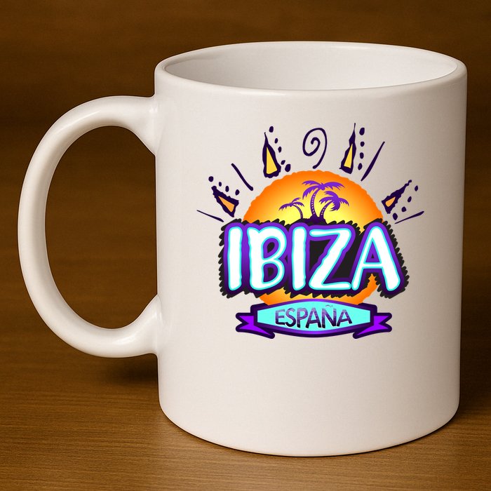 Ibiza Espana 11oz C Handle Ceramic Mug