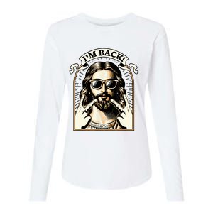 IM Back Jesus Christ Funny Easter Day Christian Womens Cotton Relaxed Long Sleeve T-Shirt