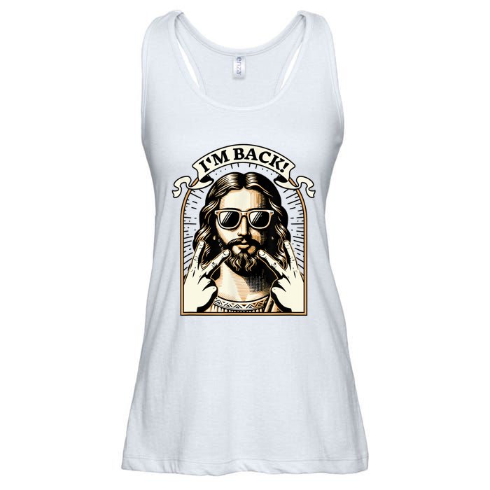 IM Back Jesus Christ Funny Easter Day Christian Ladies Essential Flowy Tank