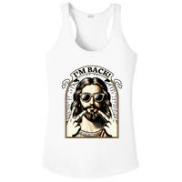 IM Back Jesus Christ Funny Easter Day Christian Ladies PosiCharge Competitor Racerback Tank