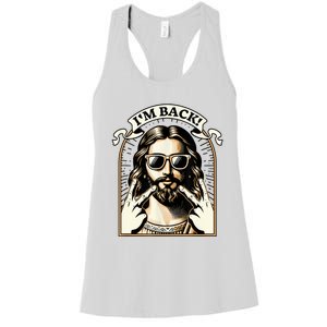 IM Back Jesus Christ Funny Easter Day Christian Women's Racerback Tank