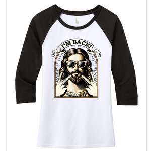 IM Back Jesus Christ Funny Easter Day Christian Women's Tri-Blend 3/4-Sleeve Raglan Shirt