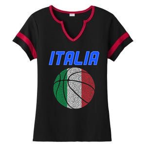 Italy Basketball Jersey Flag Italia Ladies Halftime Notch Neck Tee