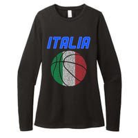 Italy Basketball Jersey Flag Italia Womens CVC Long Sleeve Shirt