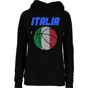 Italy Basketball Jersey Flag Italia Womens Funnel Neck Pullover Hood