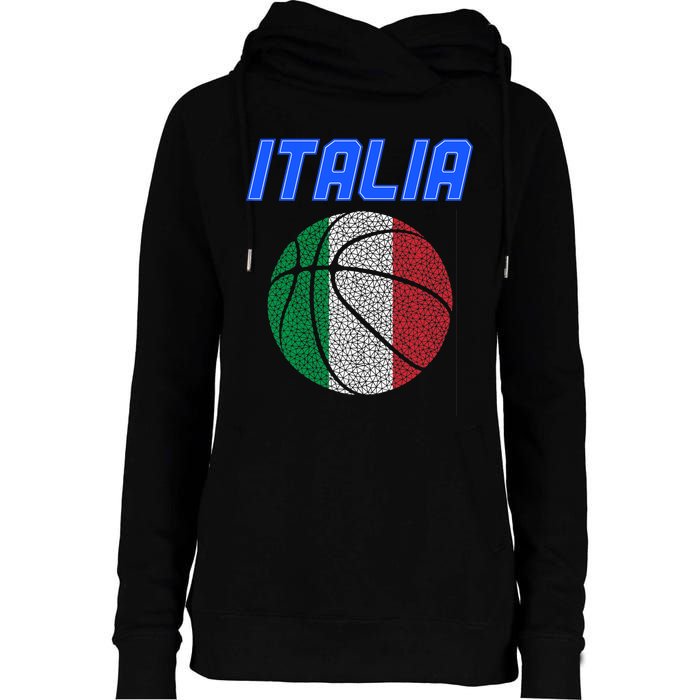 Italy Basketball Jersey Flag Italia Womens Funnel Neck Pullover Hood