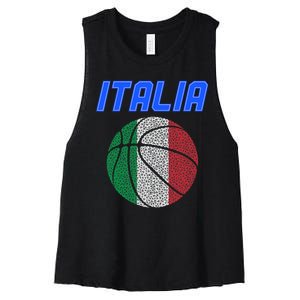 Italy Basketball Jersey Flag Italia Women's Racerback Cropped Tank