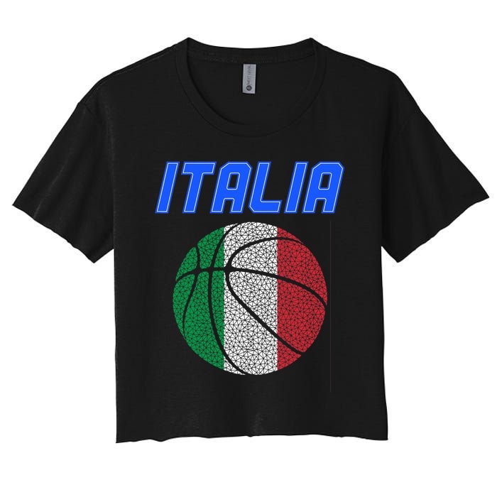 Italy Basketball Jersey Flag Italia Women's Crop Top Tee