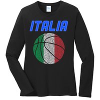 Italy Basketball Jersey Flag Italia Ladies Long Sleeve Shirt