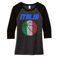 Italy Basketball Jersey Flag Italia Women's Tri-Blend 3/4-Sleeve Raglan Shirt