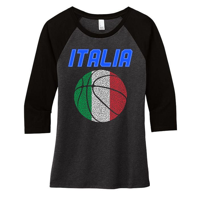 Italy Basketball Jersey Flag Italia Women's Tri-Blend 3/4-Sleeve Raglan Shirt