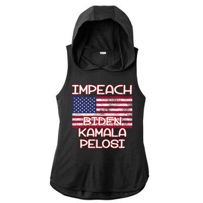 Impeach Biden Kamala Pelosi Ladies PosiCharge Tri-Blend Wicking Draft Hoodie Tank