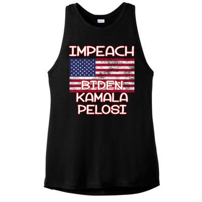 Impeach Biden Kamala Pelosi Ladies PosiCharge Tri-Blend Wicking Tank