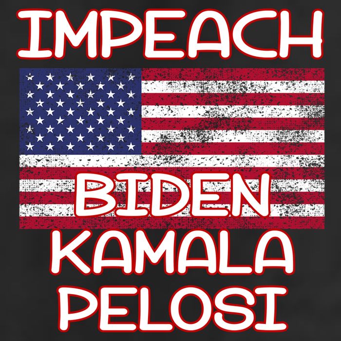 Impeach Biden Kamala Pelosi 7 Panel Mesh Trucker Snapback Hat