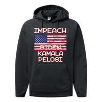 Impeach Biden Kamala Pelosi Performance Fleece Hoodie